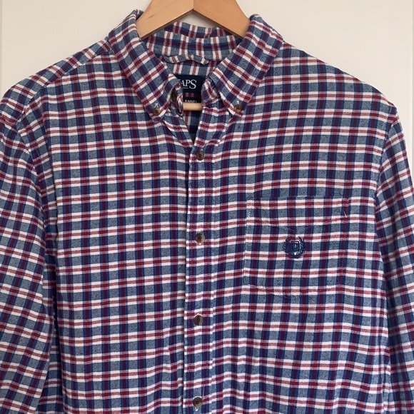 Chaps Men’s Brushed Flannel Plaid Shirt M - Picture 2 of 5